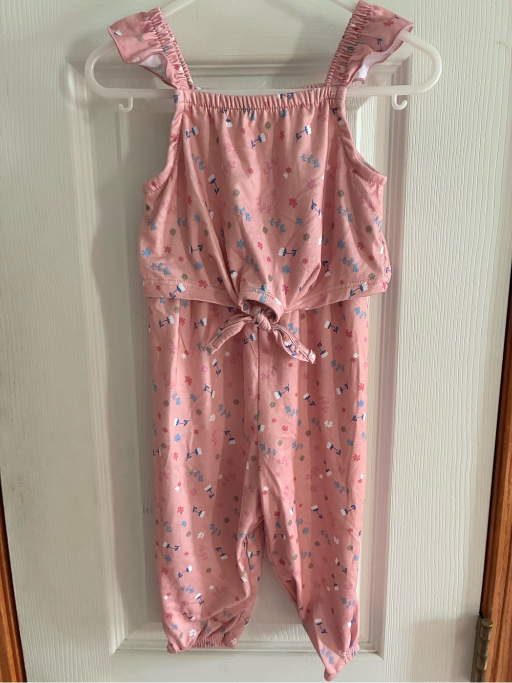 NWT btween Pink Floral Tie-Front Jumpsuit- size 2T